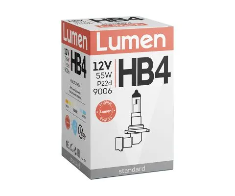 Лампа головного света LUMEN Standard HB4 (9006) 12V 55W P22d, 1шт