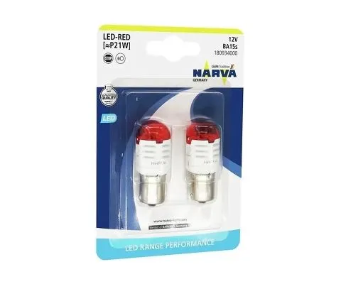 Сигнальная лампа NARVA Range Performance LED N P21W 12V 2.8W BA15s, набор 2шт