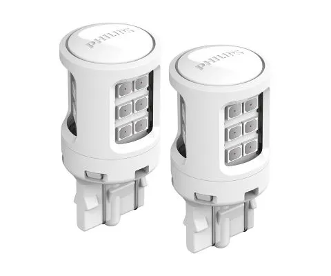 Сигнальная лампа PHILIPS Ultinon LED-Red W21W 12V 2.7W WX3x16d, набор 2шт
