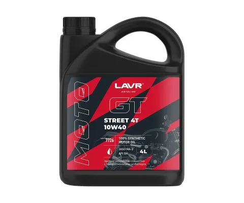 Моторное масло LAVR Moto GT Street 4T 10W40, 4л