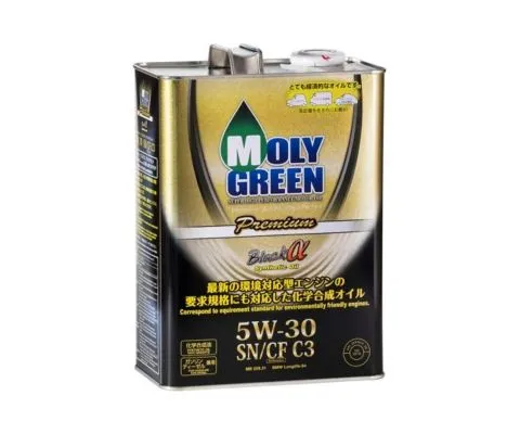 Моторное масло MOLYGREEN Premium Black α 5W30 SN/CF C3, 4л