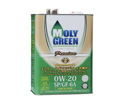 Моторное масло MOLYGREEN Premium 0W20 SP/GF-6A, 4л